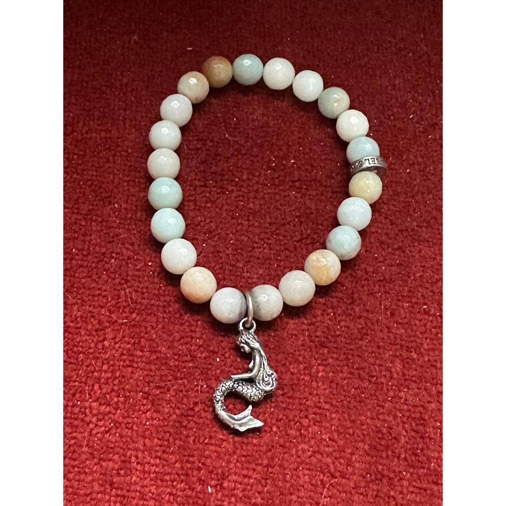 Amazonite Beaded Mermaid Bracelet Stretchy Hazel Harmony Adult size 8mm